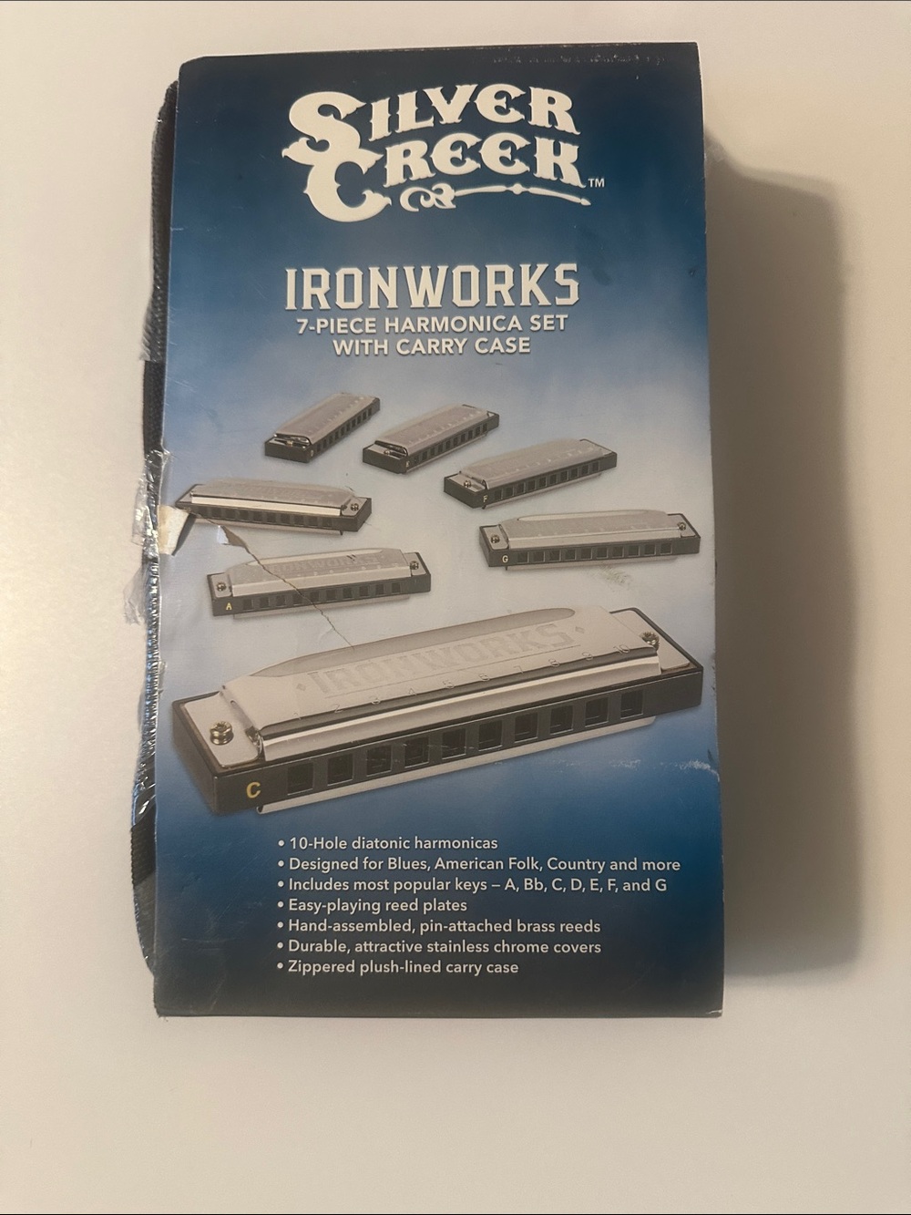 Silver Creek Ironworks 7-Piece Harmonica Set - Blue